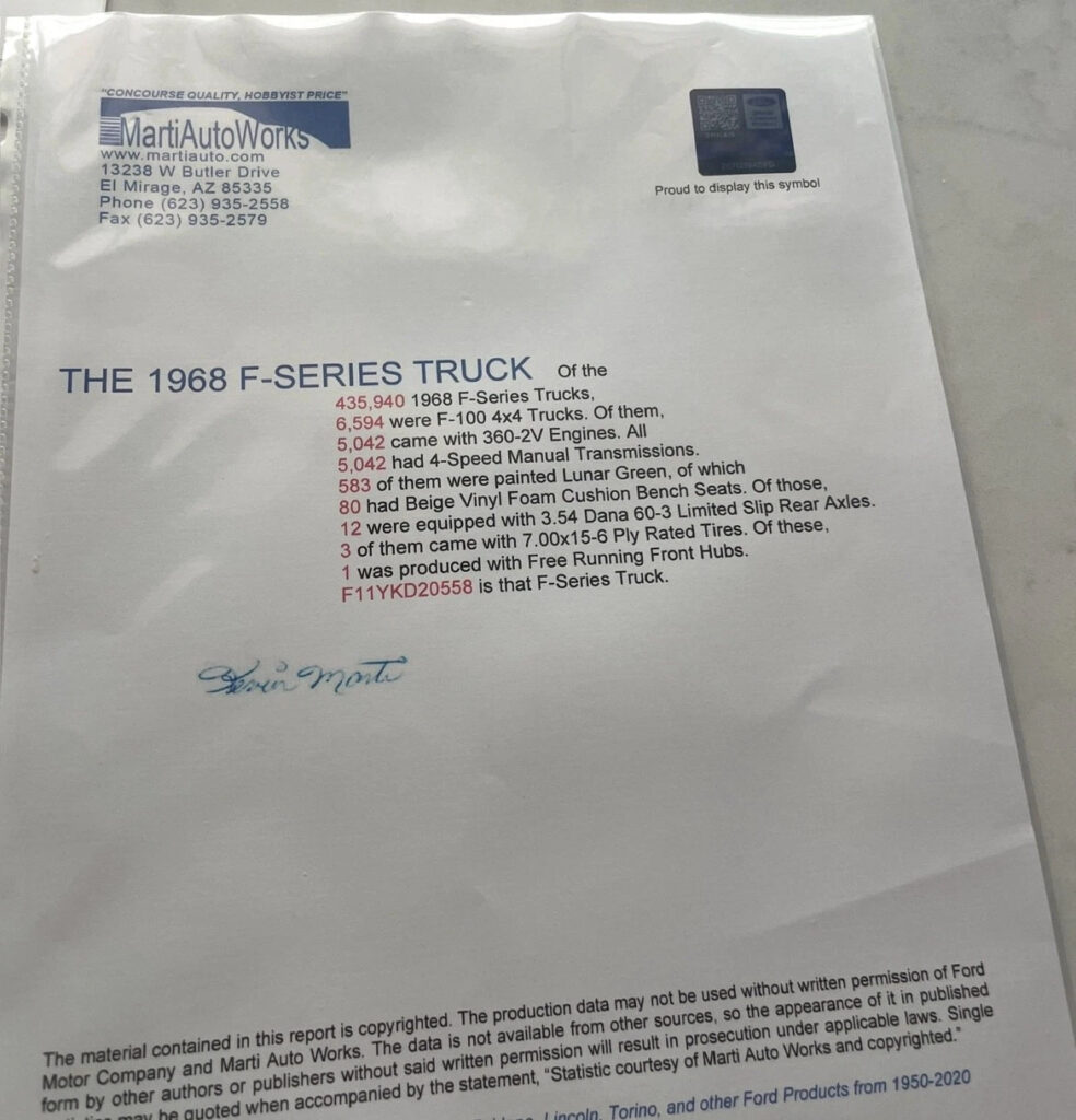1968 Ford F100 Shortbed