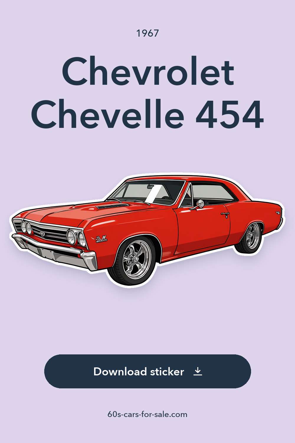 1967 Chevrolet Chevelle 454 sticker preview